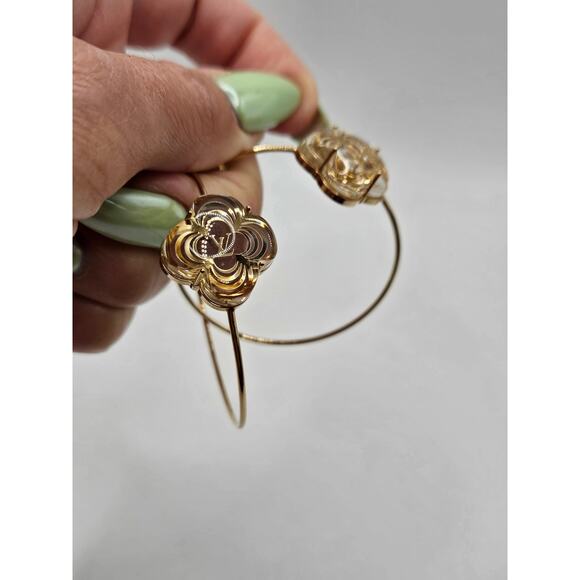 Louis Vuitton Gold-tone A La Folie Hoop Earrings - Picture 4 of 10